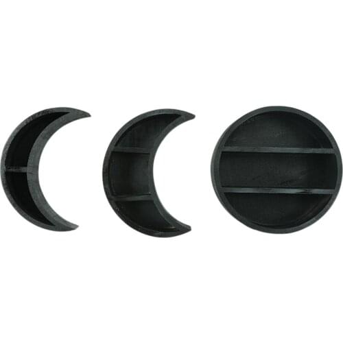 Crescent Moon Shelf Wooden Wall Hanging Display Shelf Round Moon Phase Shelf Wall Decor For Home Office