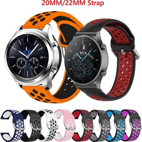 Sport Silicone 20 22mmWatch Band Strap For Huawei Watch GT GT2 42 46mm Smartwatch Replacement Wristband Honor Magic2 GT 2/2e Pro