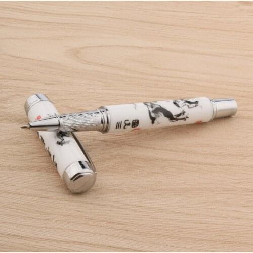 High Quality Rollerball Pen Chinese Porcelain Sheep Painting 0.5MM Refill Roller Ball Pen For School Office Stationery
