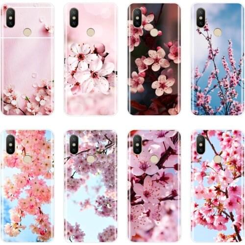 For Xiaomi MiA1 MIA2 Mi8 Case Silicone Pink Flower Soft Back Cover For Xiaomi Mi A1 A2 Lite 8 SE 5 5C 5S 5X 6 6X Plus Phone Case