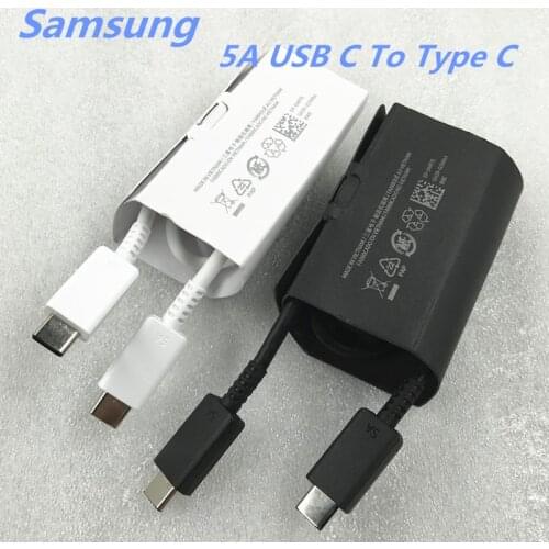 Original Samsung S21 S20 Ultra Super Fast Charging Dual ype C Cable PD 5A USB C To Type C Wire For Galaxy S20 Ultra Note 20/10