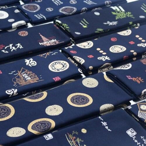 Artificial Cotton Silk Fabric By The Meter Per for Pajamas Pants Clothing Sew Geometric Plant Print Summer Textile Plaid Brocade