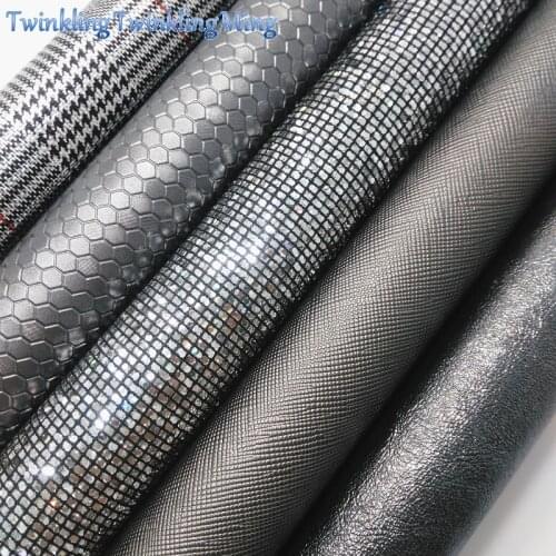 GREY Glitter Fabric, Honeycomb Faux Leather Fabric, Synthetic Leather Sheets For Bow A4 8"x11" Twinkling Ming XM246