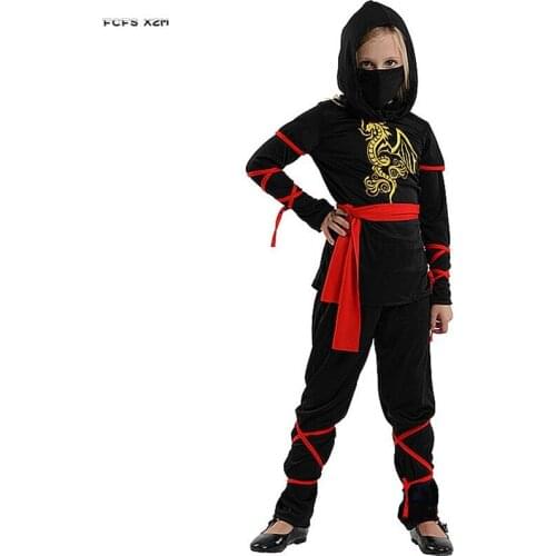 Unisex Girls Boys Halloween Costumes Kids Children Warrior Ninja Cosplay Carnival Purim Masquerade Role Play party dress