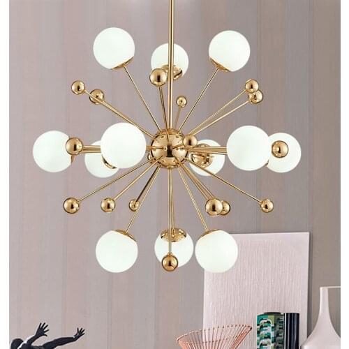 Vintage Gold Round Bubble LED pendant Lamp Lighting Fixture Modern Lustre Pendant lights for dining room G4 bulb glass pendant