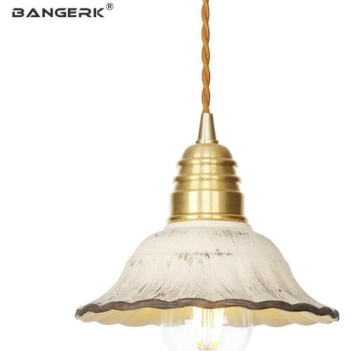 Vintage Copper LED Pendant Lamp Loft Decor Brass Resin Hanging Lights Fixtures Living Dining Room Home Lighting Luminaire