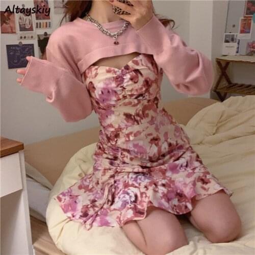 Dress Sets Women Tie Dye Mini Design Shirring Summer Super-short Top Stylish Ladies Leisure Slim Sexy Popular Ins 2 Pcs Soft New