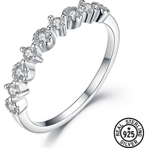 Dyson 925 Sterling Silver Wedding Bridal Rings For Women Delicate Elegant Classic Engagement Anniversary Accessories Jewelry