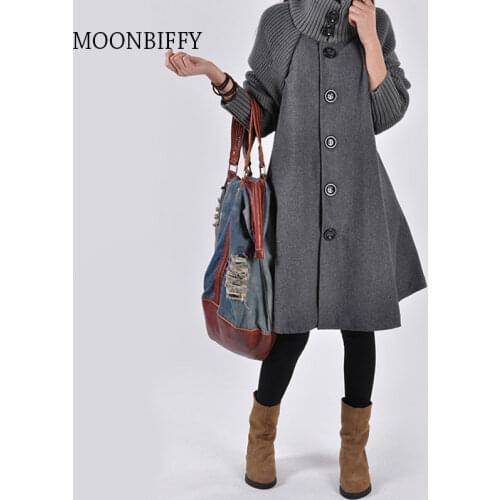 Womens Coat Autumn Winter Pregnancy Ladies Jackets Maternity Long Loose Knitting Clothing Female Cloak Casaco Plus Size