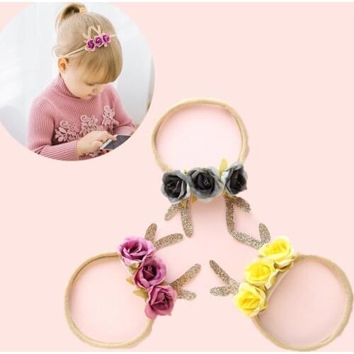1PC Baby Headband Deer Ears Antler Hair Hoop Girls Hair Accessories Turban Elastic Hair bands Baby Princess Christmas Day Gifts