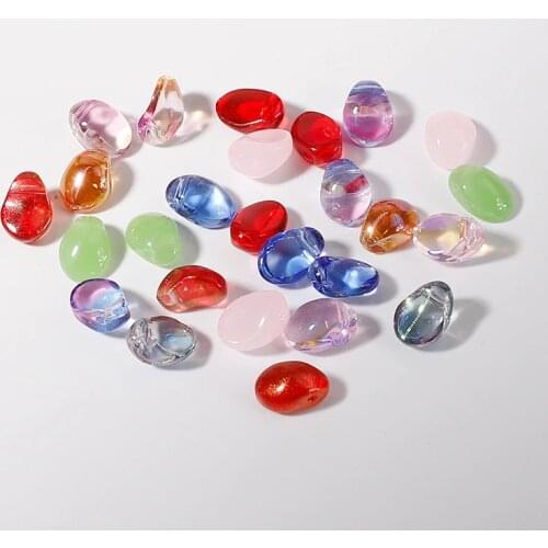 50Pc 6x8mm Bead Pendant Irregular Water Drops Glass Beads Manual Bracelet Necklace Hairpin Handmade DIY Jewelry Making