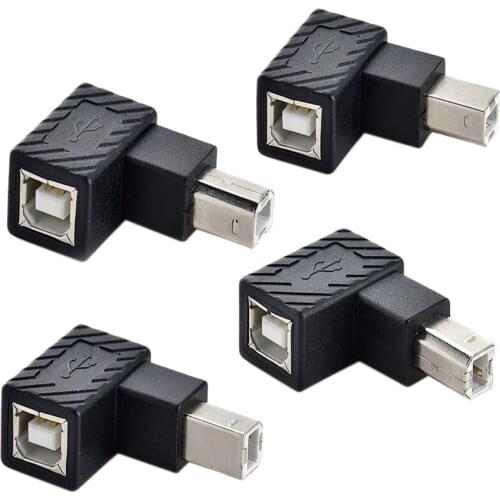 USB 2.0 Type B Print Port Adapter Converter 90 Degree Right Angle Plug Extender Jack Male to Female for Printer Scanner
