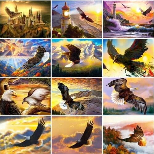 AZQSD Full Kits Diamond Embroidery Eagle Mosaic Handmade Gift Diamond Painting Animals Picture Of Rhinestones Home Decor