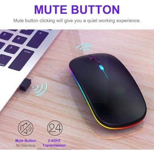 Wireless Mouse Rechargeable Mouse Wireless Computer For Laptop PC Gaming LED Silent Super Mouse Ergonomic Backlit Mouse Sli
