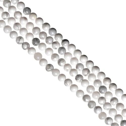 Natural Gemstone White Howlite Turquoises Beads 3mm Fit Diy Charm Bracelet Loose Beads For Jewelry Making 16inch H705