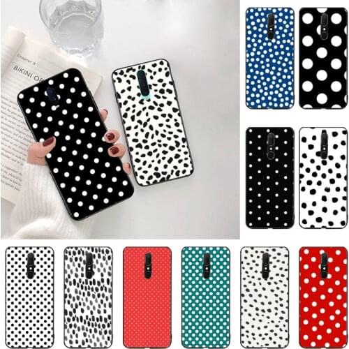 YJZFDYRM Black And White Polka Dot Coque Shell Phone Case For Oppo A5 A9 2020 Reno2 z Renoace 3pro Realme5Pro