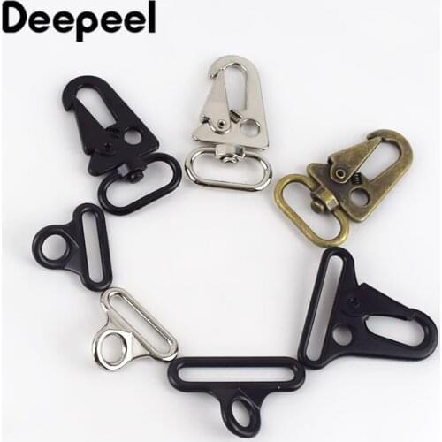 Deepeel 2set/5set Bag Clasps Lobster Carbine Double Buckles for Outdoor Backpack Belt Webbing Hook Key Ring Hang Clips BF247