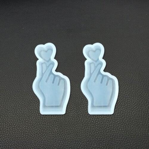 DIY Epoxy Resin Mold Finger Heart Resin Pendant Mold Jewelry Making Tools Dried Flower Resin Decorative DIY Hand Crafts