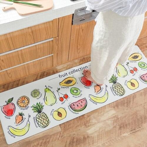 Long PVC Doormat Floor Mat Anti-slip Carpet Kitchen Mat Cartoon Door Mat Fruit Kitchen Carpet Toilet Tapete Rug Porch Doormat