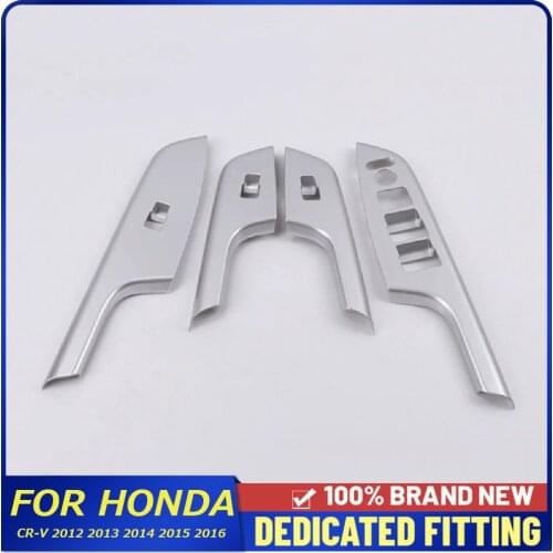 For Honda CR-V CRV 2012 to 2016 ABS Matte Window Lift Button Switch Armrest Cover Trims Frame Auto Parts