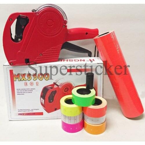 [ Fly Eagle ] MX-5500 EOS 8 Digits Price Tag Gun Labeler Labeller + 5000 RED labels +1 Ink