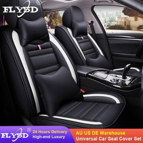FLY5D New Fashion Auto Seat Cushion PU Leather Car Seat Cover Universal Car Seat Cushion Interior Accessories For Most Car SUV