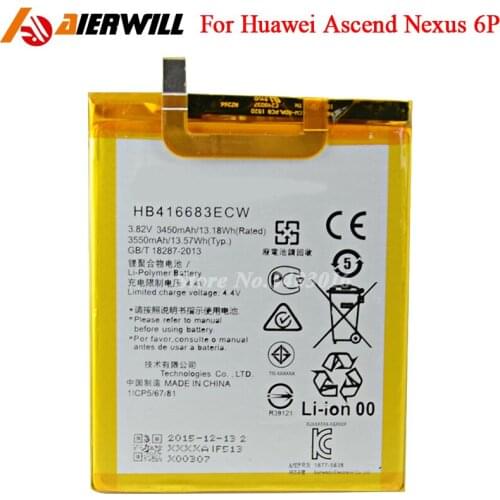 HB416683ECW Battery For Huawei Ascend Nexus 6P Angler H1511 H1512 Batterie Bateria Accumulator 3550mAh