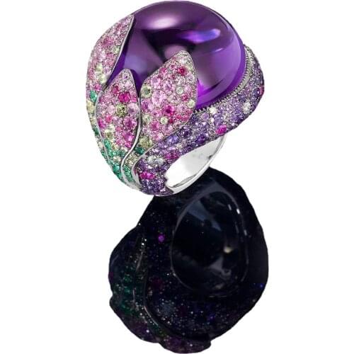 Exquisite Womens Fashion Ring Silver Plated Ring Zircon Gem Ring Fashion Jewelry Birthday Proposal Anniversary Gift