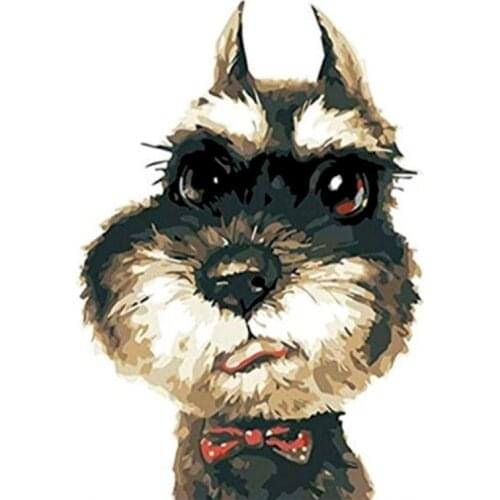 Gatyztory Frame Dog DIY Painting By Numbers Animal Canvas Drawing Handpainted Kits Unique Gift Art Wall Decor Acrylic Paints 60