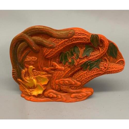 China ink lump phoenix Momordica charantia crafts statue