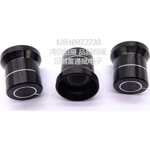 2pcs Black aluminum alloy knob cap type aperture 15-12*15MM potentiometer encoder switch cap flower shaft inner hole 6MM