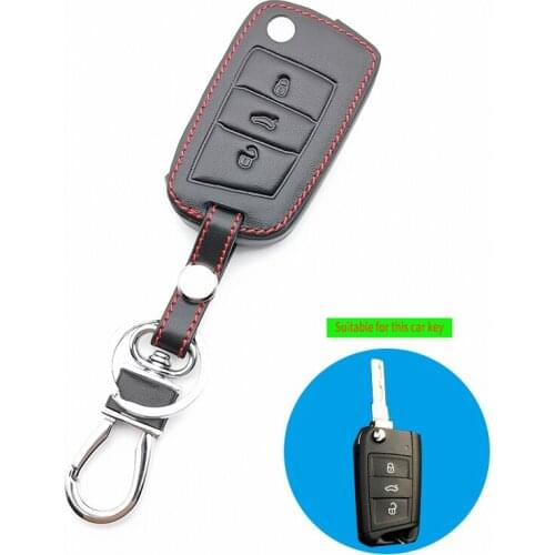 Leather Case Cover Valve For Volkswagen Golf Polo Tiguan 7 for Skoda Octavia Ateca Karoq for SEAT Leon Ibiza 2015 2016 2017 2018