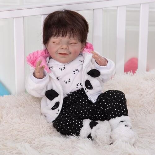 50 cm Super Soft Silicone Lifelike Doll Reborn Baby Dolls Rooted Fiber Hair Cloth Body Reborn Bebe Toys For Childrens Day Gifts