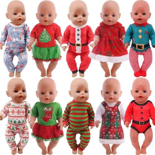 Doll Clothes Christmas Series For 18 Inch American Dolls & 43 Cm New Born Baby Items,Our Generation,Christmas Gifts For Kids Toy