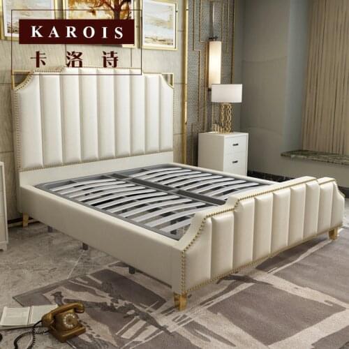 Hot sell royal bed room furniture leather modern italian bed frame