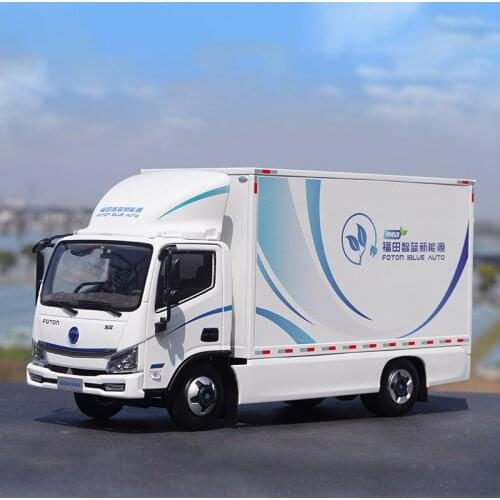 Diecast 1:22 Foton New Energy Light Truck Van Pure Electric Alloy Car Model Decoration Collection Souvenir Ornaments Display