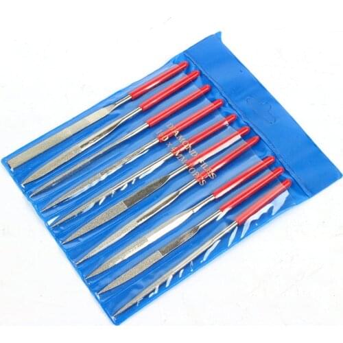 10pcs/Set Diamond Needle File Set Precision Files Repair Craft Jewellery Glass Tool 2x100mm Top Quality