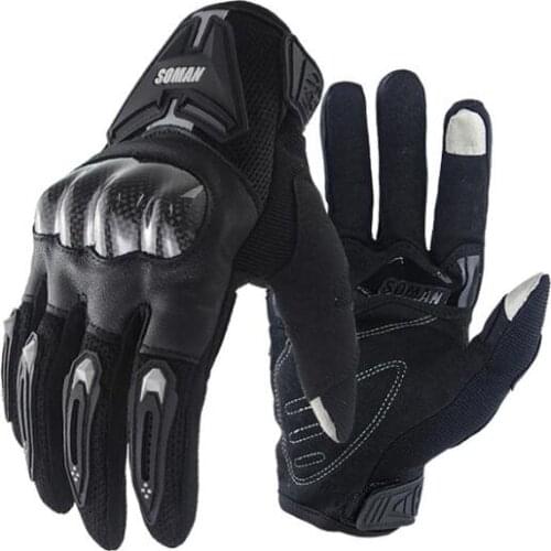 Motorcycle Gloves Carbon Fiber Moto Motorcross Gloves Men Breathable Guantes Moto Touch Function Motorbike Racing Gloves