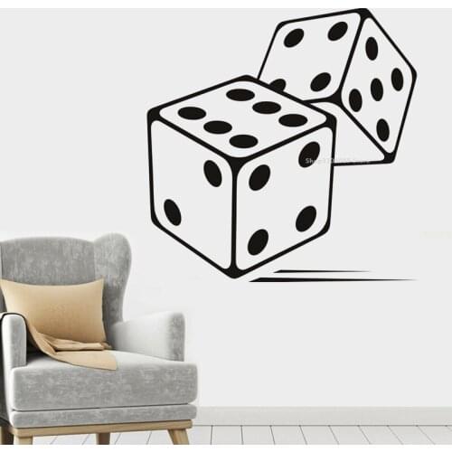 Rolling Dice Board Games Wall Sticker Home decoration Gambling room Poker Room Vinyl mural Removable Chess Room Art decal DG364