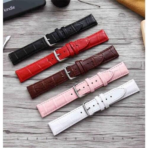 100PCS DHL Watch Band Genuine Leather straps Watchbands 12mm 18mm 20mm 14mm 16mm 22mm 24MM watch accessories men Black Belt band
