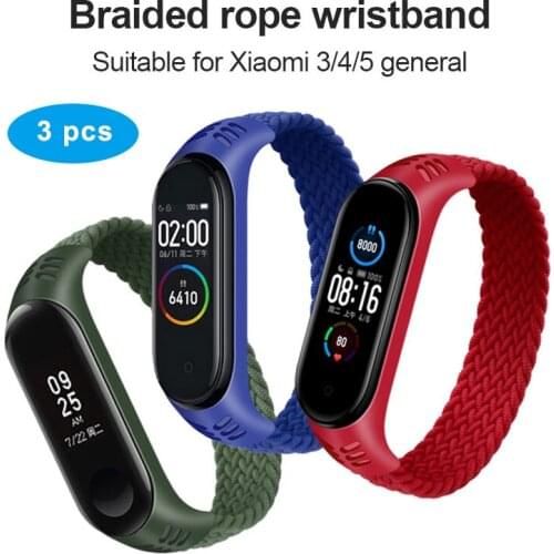 3 Pcs Replacment Wrist Strap For Xiaomi Mi Band 5 4 3 Watchband Bracelet Silicone Adjustable Soft Resistance Smart Accessories