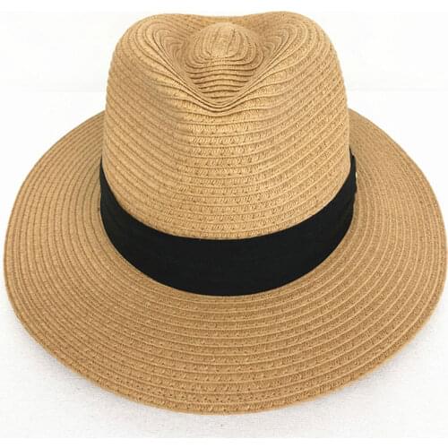 New Summer Beach Sun Cap Straw Hats For Women Panama Caps For Men Handmade Casual Wide Bride Brim Sun Hat sombreros de sol 2021