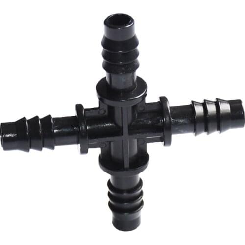 Irrigation 8/11 cross Connector 4 way Cross barb water splitter 3/8 inch irrigation connector barbed water hose adapter 30pcs