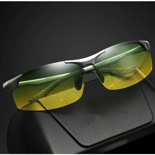 SUNGLASSES VEITHDIA Fashion Day Glasses For Night Vision Photochromic Glasses for Driving Rimless Mens Polarized Sunglasses 2173