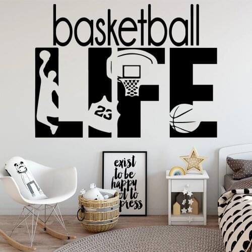 Vinyl Wall Sticker Basketball Life Wall Decal For Kids Babys Rooms Home Decor Stickers Wallpaper muursticker