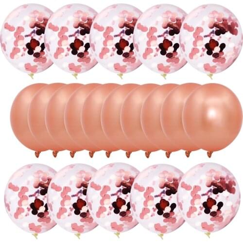 20pcs/set Rose Gold Balloon Confetti Set Birthday Party Balloon Anniversary Wedding Balloon Decoration Gift for Wedding Guests