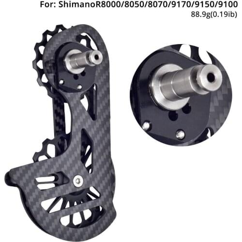 17T Carbon Fiber Bicycle Rear Derailleur Ceramic Bearing Jockey Pulley Guide Wheel For Shimano R8000 8050 8070 9100 9150 9170
