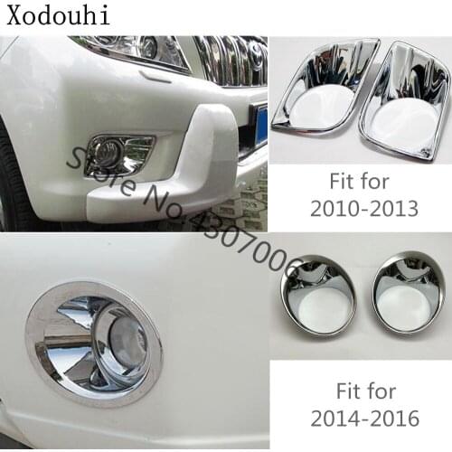 Car Front Head Fog Light Cover Protection Trim Frame Lamp Board 2pcs For Toyota FJ150/Prado 2010 2011 2012 2013 2014 2015 2016