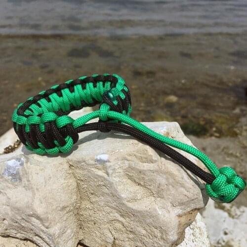 Green Black Tactical Survival King Cobra Adjustable Handmade Paracord Bracelet CinarExtreme