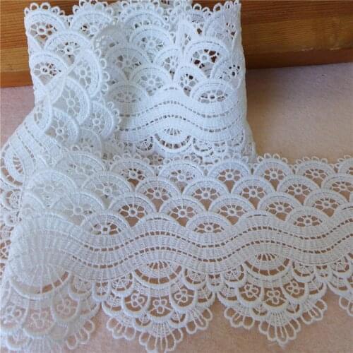 Hot Sale White Floral Lace Hollowed Out Crocheted Lace Fabric Trim DIY Handmade Sewing Accessories 5 Yards
